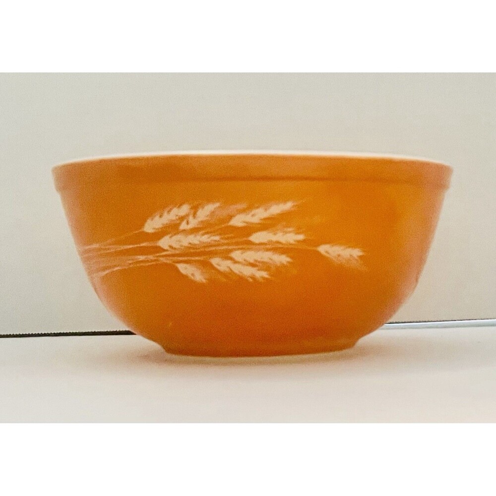 Vintage Pyrex Mixing Bowl, Autumn Harvest, 403, 2.5L, burnt orange white